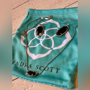 Kendra Scott Black Necklace and Earring Set
